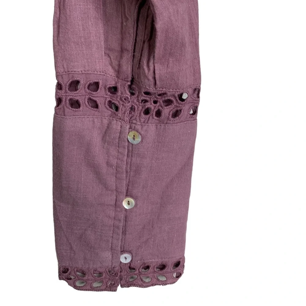Free People Dusty Mauve Sweetheart Neckline Tiny Button Front Top Small NEW +Tag